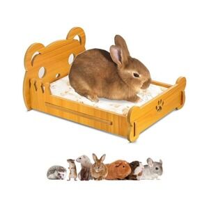 Large Guinea Pig Bed Frame with Mat, Soft Fleece Small Animal Bed for Cage